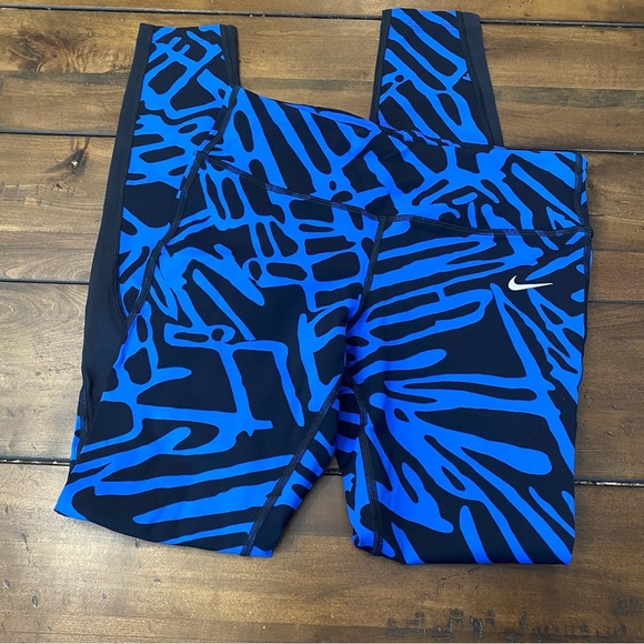 Nike Palm Epic Lux "Tight Fit" Running Athletic Leggings Women’s size M blue - Picture 3 of 7